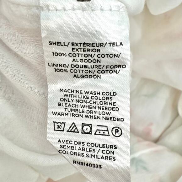 Loft Poplin Smocked Maxi Dress Whisper White Floral M NWT - Picture 9 of 10